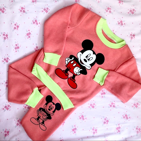 Mikey Mouse 2 Pieces Orange Fleece Set 4T - Picture 8 of 8